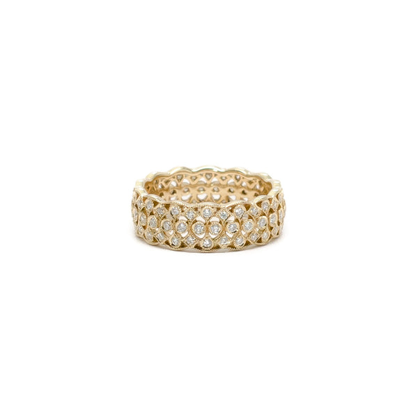 Diamond Pave Band with Scalloped Edge - Ring - frannieb