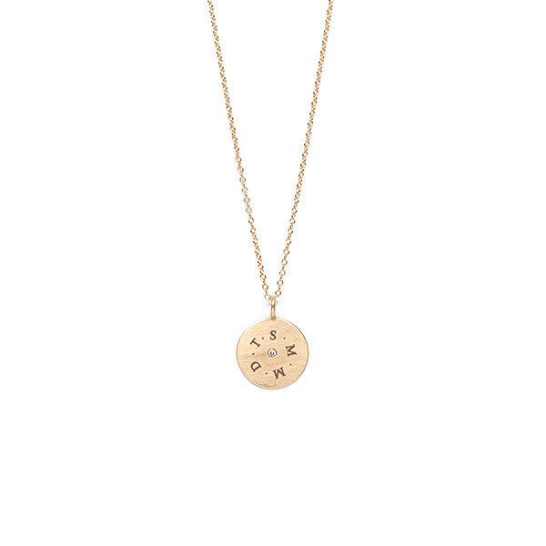 Engravable Charm with Diamond on Chain - Necklace - frannieb
